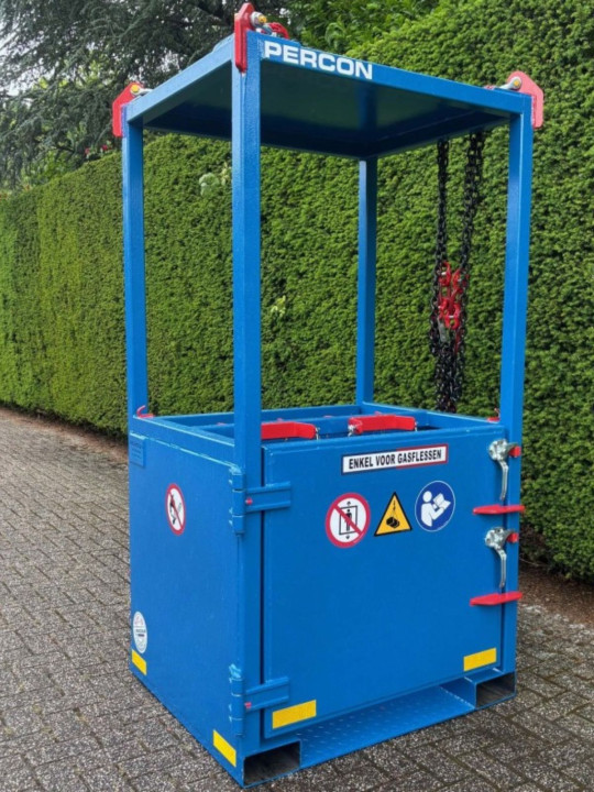 Gasflesbak 4 flessen - XL huren | Percon | Gekeurde gasflesbakken voor veilig hijswerk