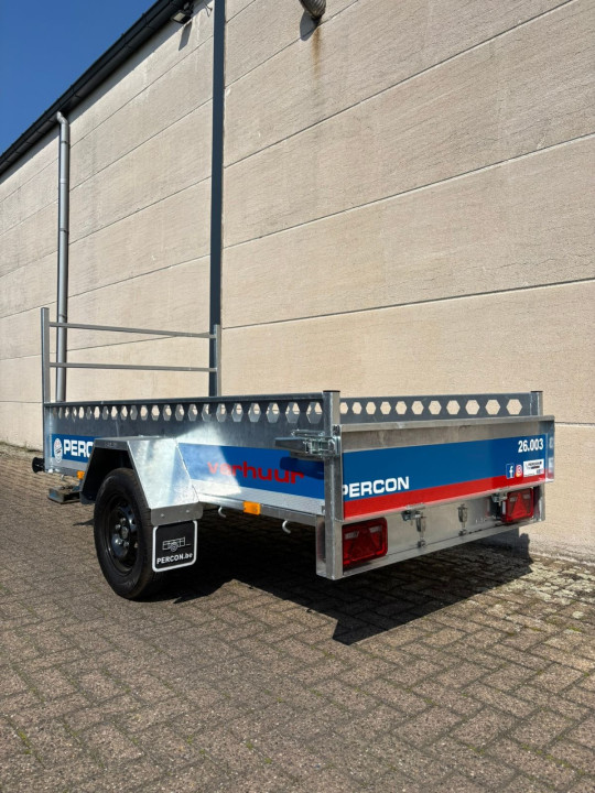 Aanhangwagen - enkelas - open - huren | Percon