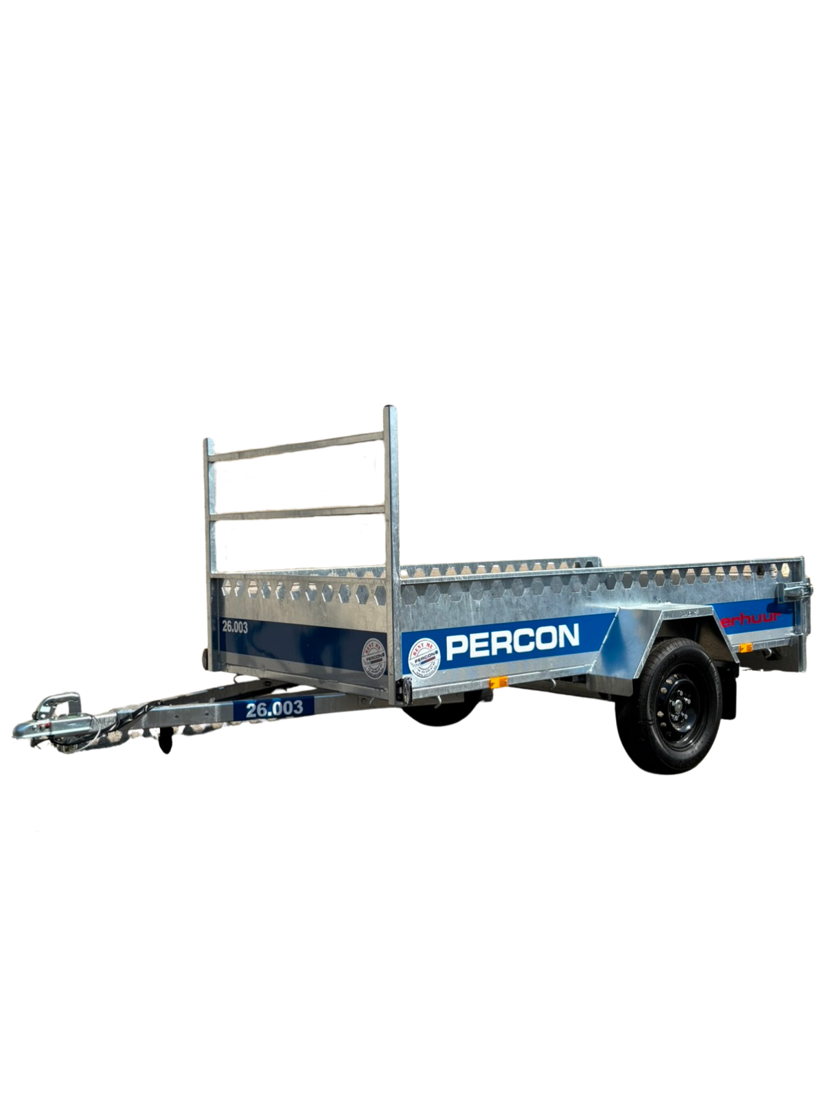 Aanhangwagen - enkelas - open - huren | Percon