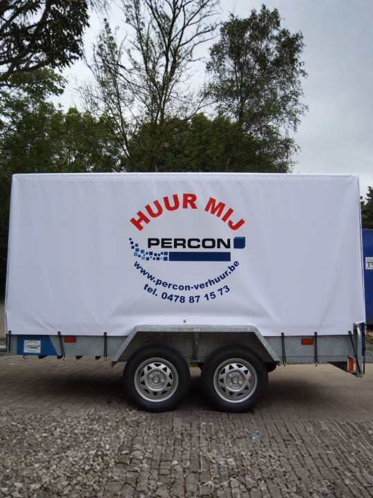 Aanhangwagen - Dubbelas - gesloten - huren | Percon
