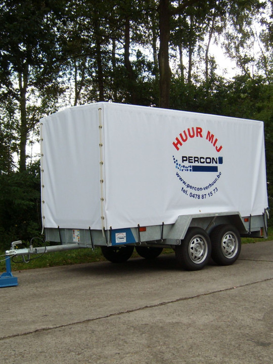 Aanhangwagen - Dubbelas - gesloten - huren | Percon