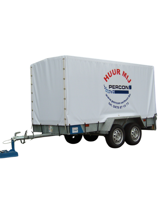 Aanhangwagen - Dubbelas - gesloten - huren | Percon