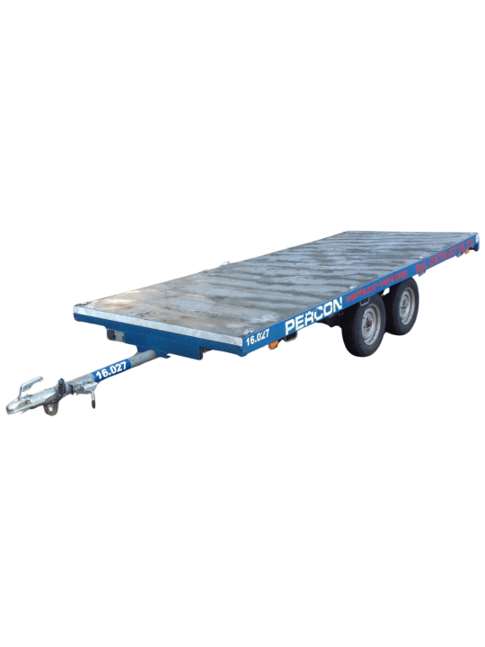 Aanhangwagen - Dubbelas - Plateau - 4m - huren | Percon | Gekeurde aanhangwagen - Dubbelas - plateau - 4m - voor veilig vervoer