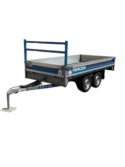 Aanhangwagen - Dubbelas - plateau - 3m - huren | Percon