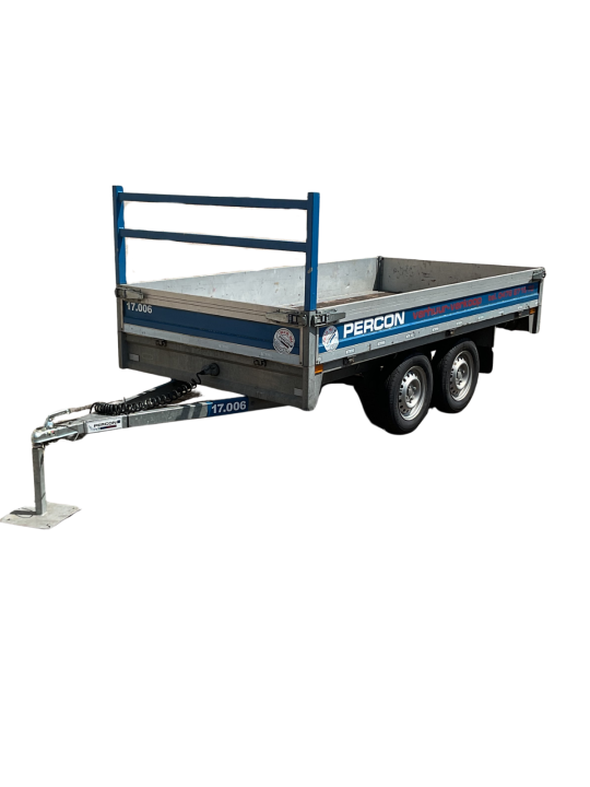 Aanhangwagen - Dubbelas - plateau - 3m - huren | Percon