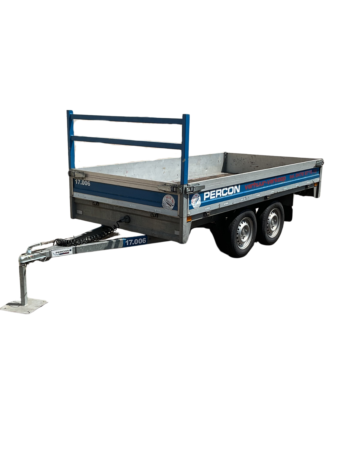 Aanhangwagen - Dubbelas - plateau - 3m - huren | Percon