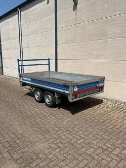 Aanhangwagen - Dubbelas - plateau - 3m - huren | Percon
