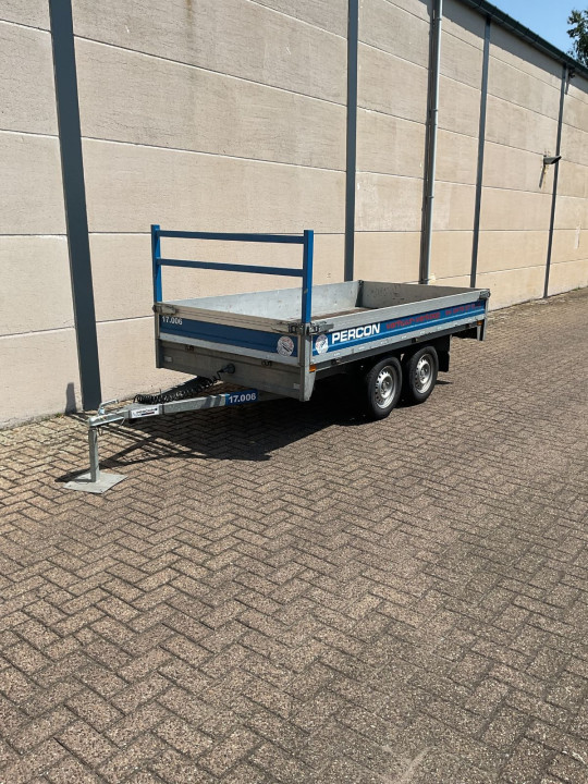 Aanhangwagen - Dubbelas - plateau - 3m - huren | Percon