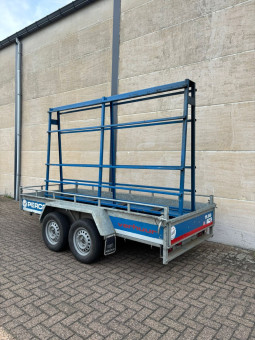 Aanhangwagen - Dubbelas - Open met Glasrek - huren | Percon