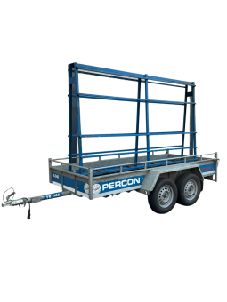 Aanhangwagen - Dubbelas - Open met Glasrek - huren | Percon