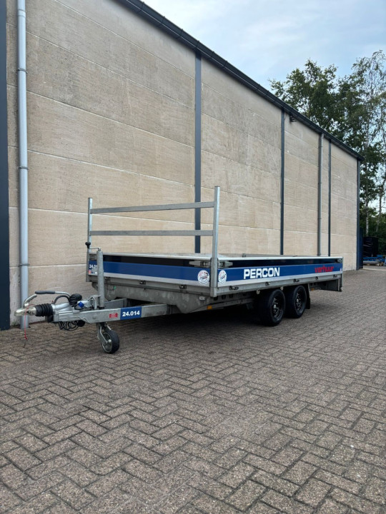 Plateauwagen - 4 meter - dubbelas - huren | Percon | Gekeurde Plateauwagen - 4 meter - dubbelas - voor veilig vervoer