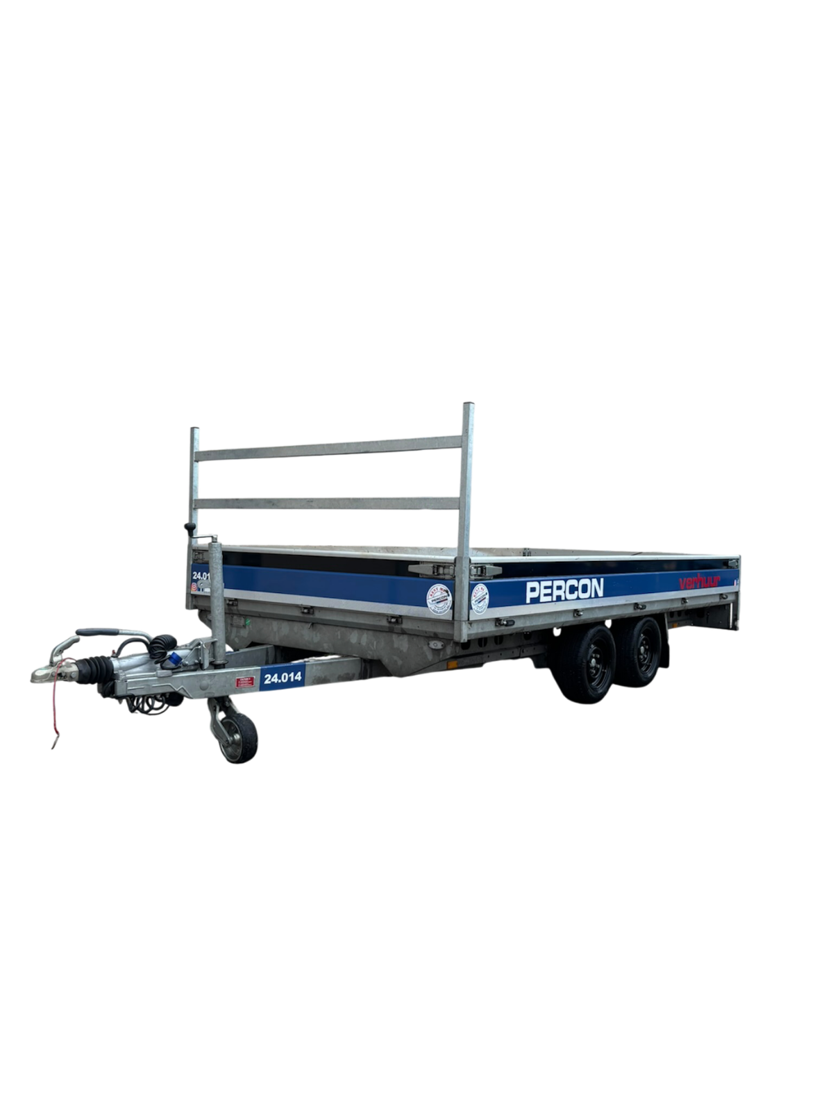 Plateauwagen - 4 meter - dubbelas - huren | Percon | Gekeurde Plateauwagen - 4 meter - dubbelas - voor veilig vervoer