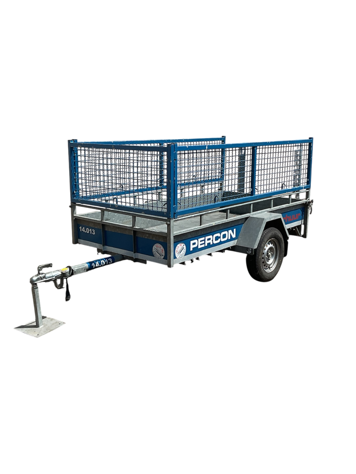 Aanhangwagen - enkelas - groenafval - huren | Percon