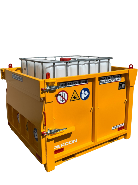 Hijsbak voor IBC Containers kopen | Percon | Gekeurde hijsbakken voor veilig hijswerk